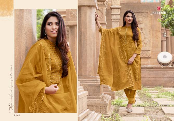 Rangoon Safron Festive Wear Sequence Work and Fancy Work Ready Made Collection
